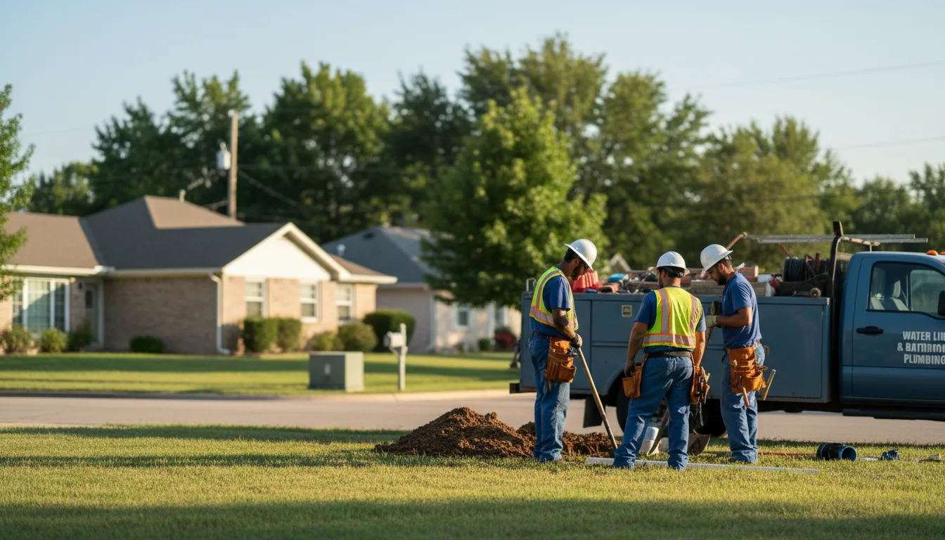 Residential water line and bathroom plumbing service in Whitewater, KS